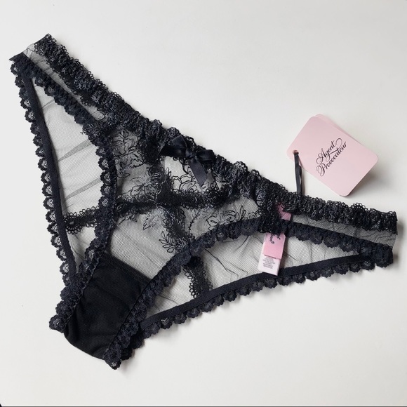 Agent Provocateur black floral lace Rosa brief underwear ouvert cut out - Picture 5 of 13